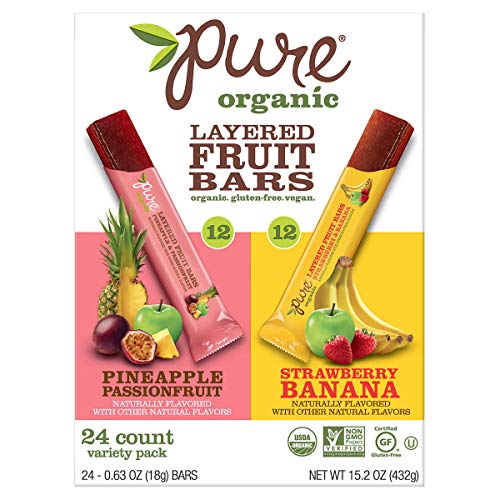 Pure Organic Layered Fruit Bars Pineapple, Passionfruit And Ban