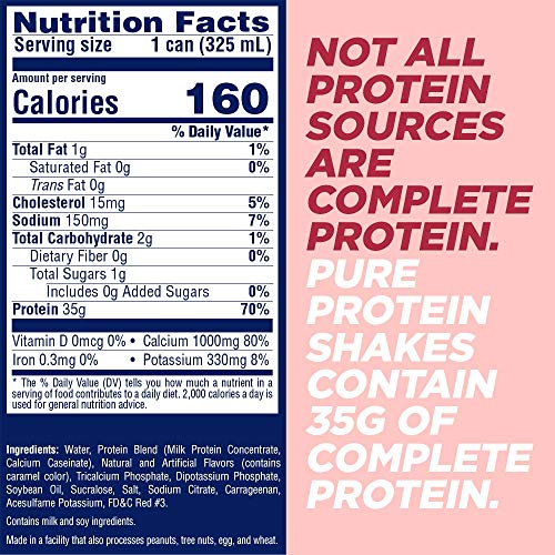 Pure Protein Strawberry Cream Protein Shake | 35G Complete Prote