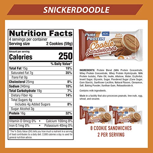Pure Protein Soft &Amp; Chewy Cookie Sandwiches Snickerdoodle
