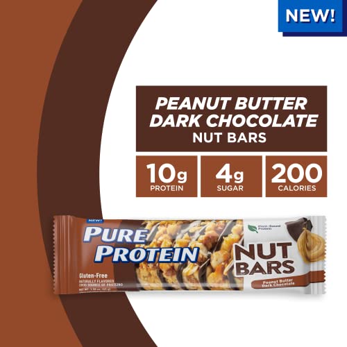 Pure Protein Nut Bars, Peanut Butter Dark Chocolate, 10g Protein...