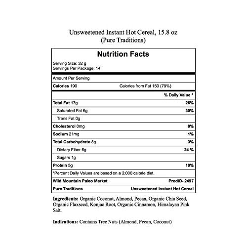 Instant Hot Cereal, Certified Paleo, Low Carb, Keto Friendly, Gl