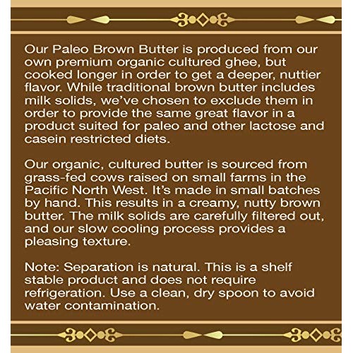 Organic Cultured Brown Butter Ghee, Grass Fed, Casein And Lactos