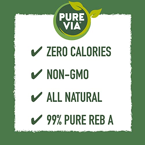 Pure Via Stevia Sweetener Packets, Sugar Substitute, Natural Swe