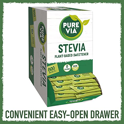 Pure Via Stevia Sweetener Packets, Sugar Substitute, Natural Swe