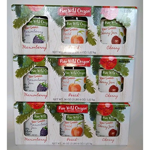 Jam Gift Box, Marionberry Jam, Peach Jam &Amp; Cherry Jam Pack Of 3