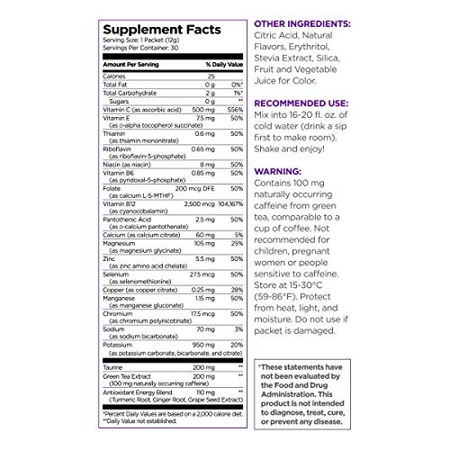 Pureboost Clean Energy Drink Mix + Immune System Support. Sugar-