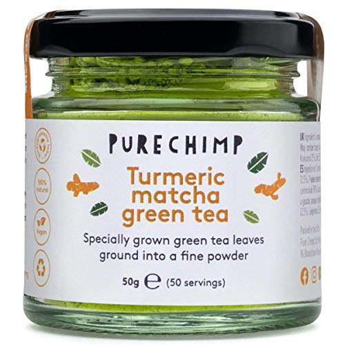 Turmeric Matcha Green Tea - 50G 1.76Oz Jar By Purechimp - For