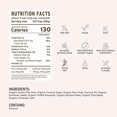 Purely Elizabeth Ancient Grain Granola, Certified Gluten-Free, V