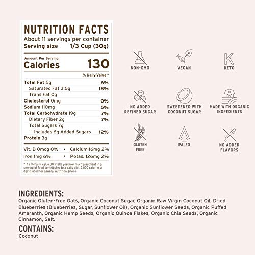 Purely Elizabeth Vegan Gluten-Free Ancient Grain Granola, Bluebe