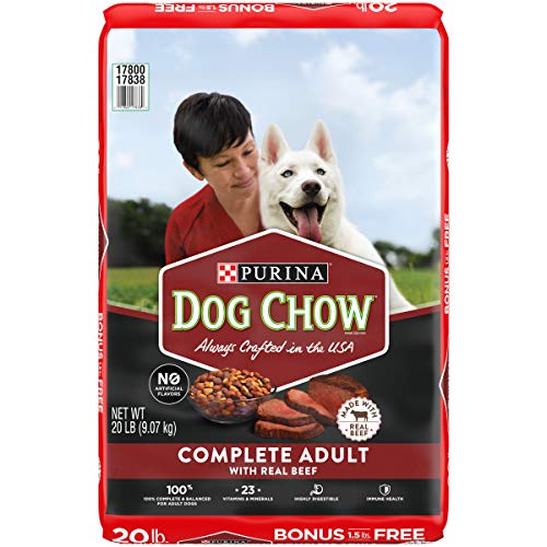 Purina Dog Chow Dry Dog Food, Complete Adult With Real Beef - 20