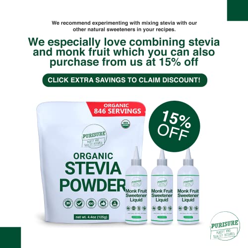 All Natural Stevia Powder 125G 846 Servings, Highly Concentrat