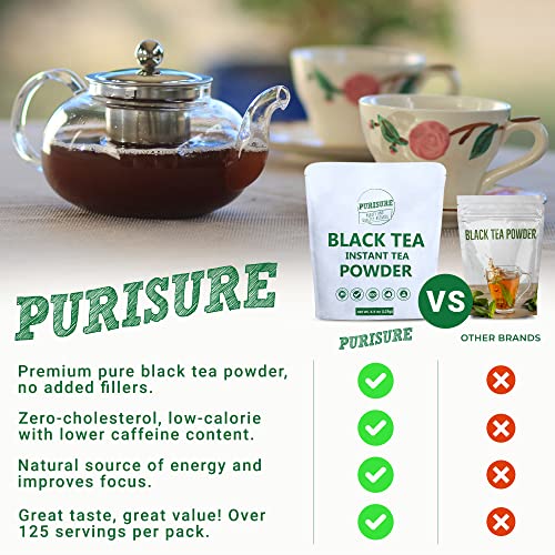 Purisure Instant Black Tea Powder, 125g, 100% Pure Unsweetened B...