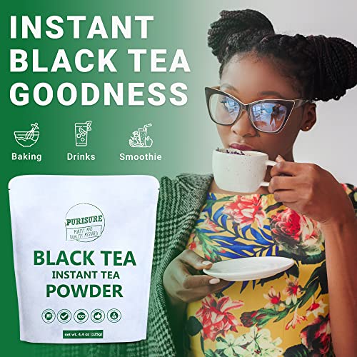 Purisure Instant Black Tea Powder, 125g, 100% Pure Unsweetened B...