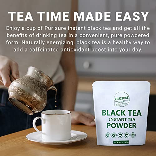 Purisure Instant Black Tea Powder, 125g, 100% Pure Unsweetened B...