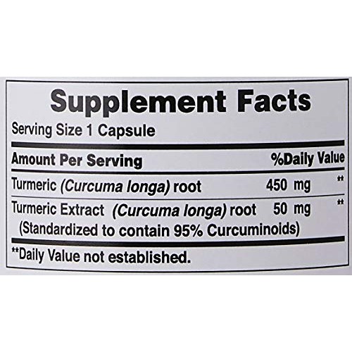 Puritans Pride Turmeric Curcumin 500 Mg Capsules, 90 Count