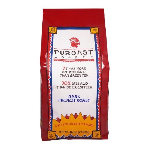 Puroast Low Acid Whole Bean Coffee, French Roast, High Antioxida