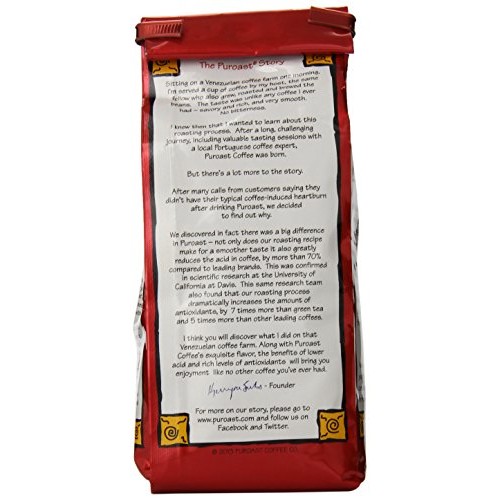 Puroast Low Acid Coffee Organic French Roast Ground Coffee, 12 O