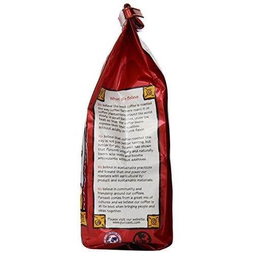 Puroast Low Acid Coffee Organic French Roast Ground Coffee, 12 O
