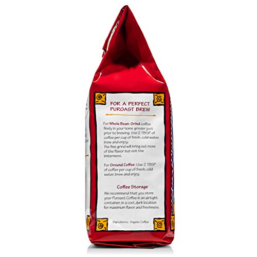 Puroast Low Acid Ground Coffee, Premium Half Caff French Roast,