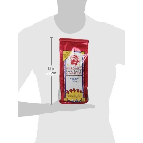 Puroast Low Acid Ground Coffee, Decaf House Blend, High Antioxid