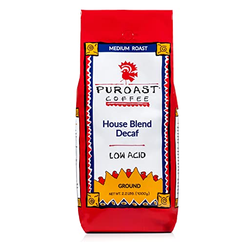 Puroast Low Acid Ground Coffee, Decaf House Blend, High Antioxid
