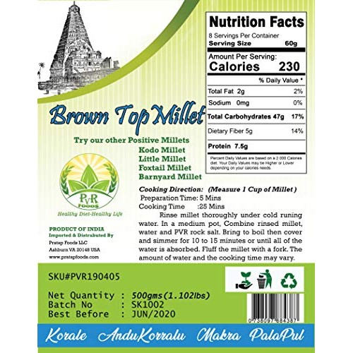 Browntop Millets 4X500Gms Packets