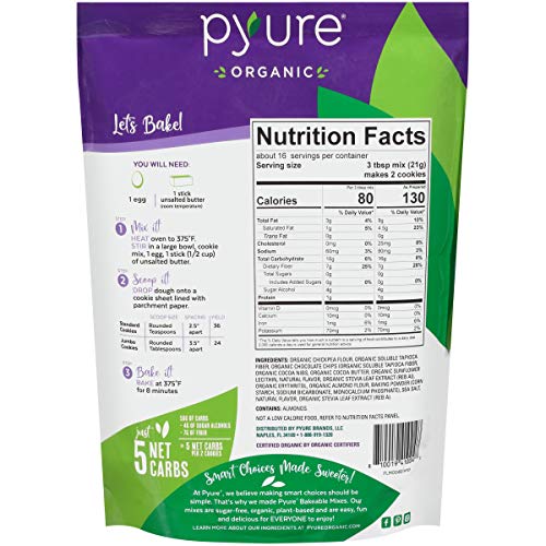 Organic Chocolate Chip Cookie Mix By Pyure | Sugar-Free, Keto, L
