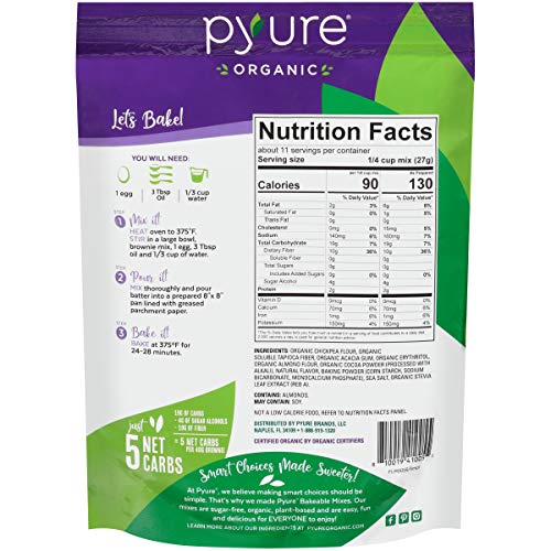 Organic Chocolate Fudge Brownie Mix By Pyure | Sugar-Free, Keto,