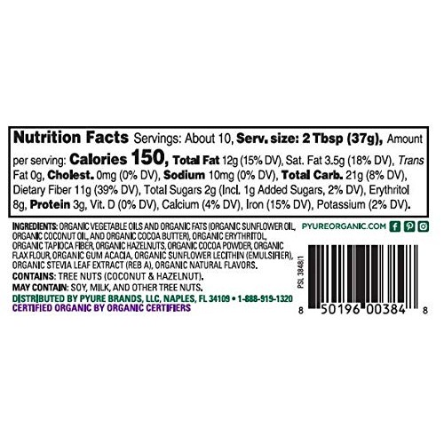 Organic Hazelnut Spread With Cocoa By Pyure | Keto Friendly, No