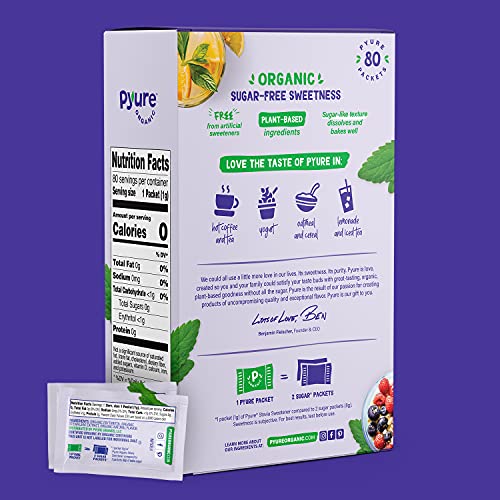 Pyure Organic Stevia Sweetener Packets, Granulated Sugar Substit