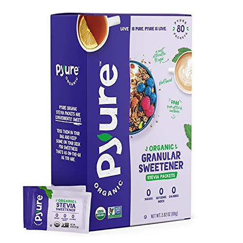 Pyure Organic Stevia Sweetener Packets, Granulated Sugar Substit