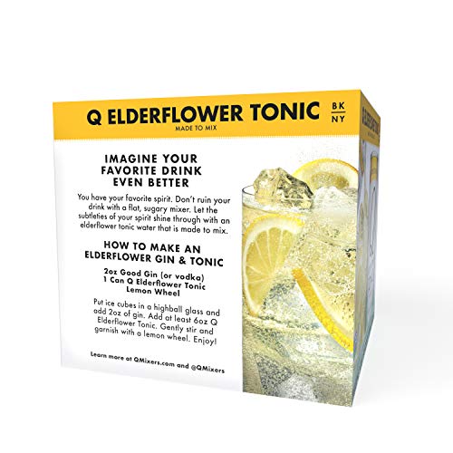 Q Mixers Elderflower Tonic Water, Premium Cocktail Mixer Made Wi