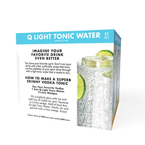 Q Mixers Light Tonic Water, Premium Cocktail Mixer, 7.5 Oz 24 C