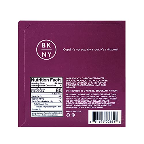 Q Mixers Ginger Beer, Premium Cocktail Mixer, 6.7 Oz 24 Bottles