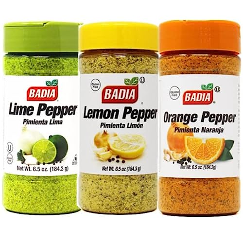 Badia Citrus Pepper Bundle 6.5 oz - Lemon Pepper, Orange Pepper,...
