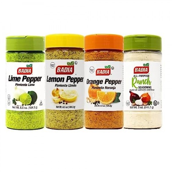 Badia Wings Seasoning Bundle - Lime Pepper 6.5 Oz, Lemon