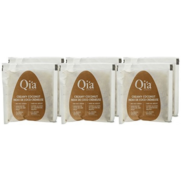 Qia Gluten Free Oatmeal Creamy Coconut - 6 Ct