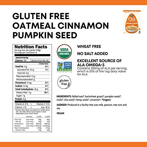 Natures Path Qia Superfood Organic Gluten Free Oatmeal, Cinnam