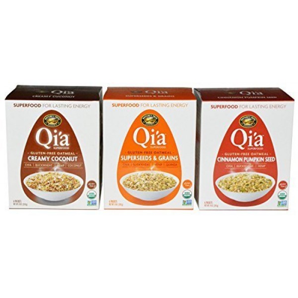 Qia Superfood Gluten Free Oatmeal Variety Pack of 3