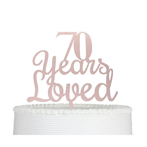 Qttier 70 Years Loved 70Th Happy Birthday Cake Topper Anniversar