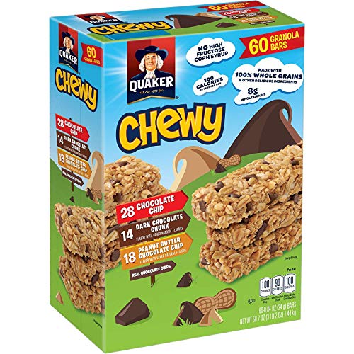 Quaker Chewy Granola Bars, 3 Flavor Assortment, 60 Count, 50.7Oz