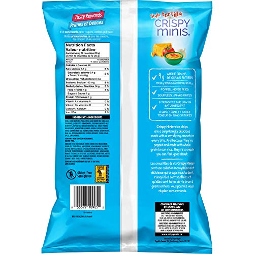 Quaker Crispy Minis Tortilla Cheesy Nacho Rice Chips, 100G/3.5 O