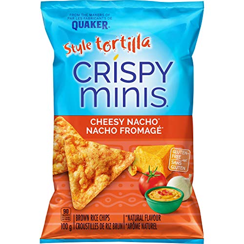 Quaker Crispy Minis Tortilla Cheesy Nacho Rice Chips, 100G/3.5 O