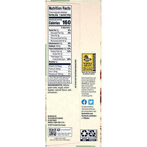 Quaker, Instant Oatmeal, Strawberries And Cream, 10.5 Oz