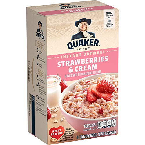 Quaker, Instant Oatmeal, Strawberries And Cream, 10.5 Oz