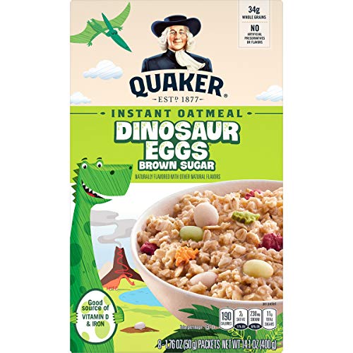 Quaker, Instant Oatmeal, Dinosaur Eggs Brown Sugar, 8 Ct, 14.1 Oz