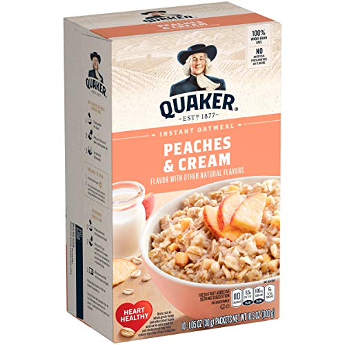 Quaker, Instant Oatmeal, Peaches And Cream, 10 Ct, 10.5 Oz