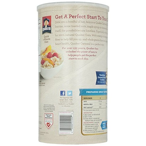 Quaker, Quick 1 Minute Whole Grain Oats, 42 Oz