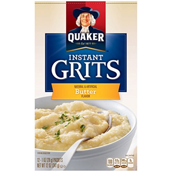 Quaker Instant Grits, Butter Flavor, 12 Packets Per Box Pack of...