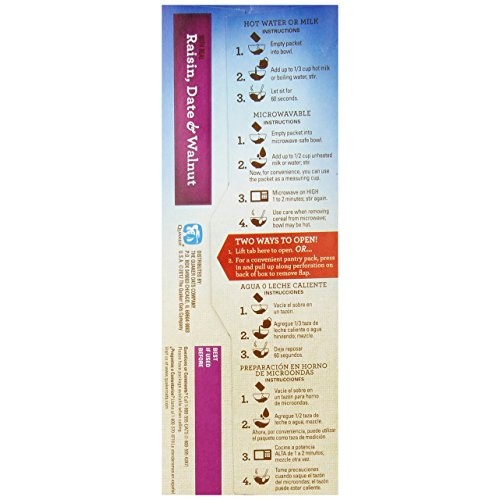 Quaker Instant Oatmeal Raisin, Date &Amp; Walnut, 1.3 Ounce Packs -